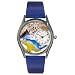 Whimsical Watches Women's Fishing Navy Blue Leather Watch #S0810010