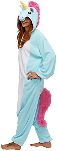 Lynne Carlos Unisex-adult Kigurumi Costume Blue Unicorn Pajamas (S)