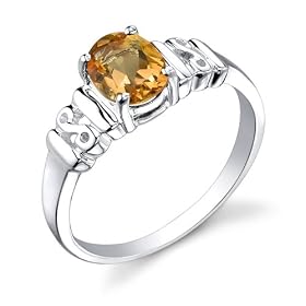 Buy Sterling Silver 1.00 cts Oval Shape Citrine Ring Size 9 by Peora
