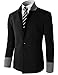 H2H Mens Casual Slim Fit Blazers One Button of Mandarin Collar Ponte Fabric