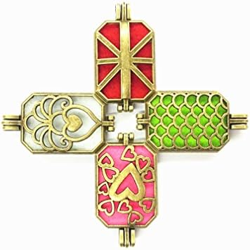 HaXiu 4pcs Leaf Pattern Rectangle Bronze Tone(43*23mm) Pendant Charms Necklace Aromatherapy Essential Oil Diffuser