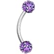 Crystal Tanzanite Ferido Ball Eyebrow Ring MADE WITH SWAROVSKI ELEMENTS
