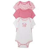 Little Me Leopard 3 Pack Bodysuit, Pink