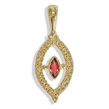 Gold Overlay Marquis Garnet Pendant by Sajen