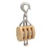 Campbell 3003G 4" Triple Regular Wood Shell Block with Loose Swivel G Latch Hook, 1800 lbs Load Capacity, 1/2" Rope, 2-1/4" Sheave