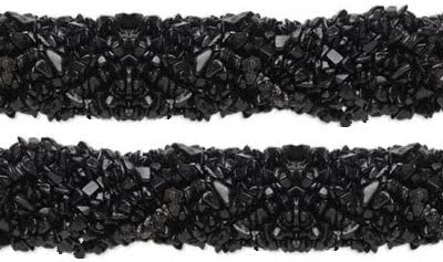 Chip Black Obsidian Gemstone Beads 4x7mm 36 Inch Strand. Lot of 10 Strands.