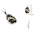 Sterling Silver Egg-Shaped Pendant with Brown-White Turbo Shell (Medium)