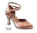 Article 635 - Ladies' American Smooth Shoe with a 2.5 Inch Square Heel in Tan Satin