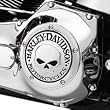 Harley Davidson Willie G.&reg; Skull Collection - Derby Cover. Harley-Davidson&reg; Skull accessory with menacing raised skull. The surrounding "Harley-Davidson&reg; Motorcycles" script. Includes chrome-plated stainless steel mounting hardware. 25441-04A