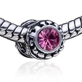 October Birthstone Drum Crystal European Charm Beads - Compatible With Biagi Pandora Chamilia Troll Bead