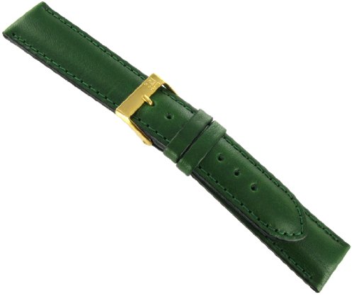 18mm Morellato Genuine Oil Leather Padded Stitched Green Watch Band Regular-969