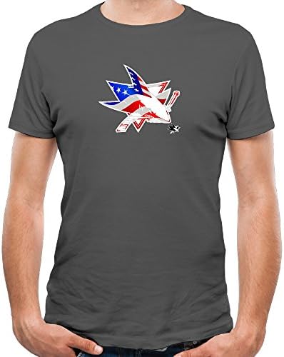 Mens San Jose Sharks Fsahion Logo Banner Wave-01 Cotton T-shirts Tee