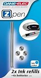 Dane Elec Zpen & Zpen Light Replacement INK & Battery Pack (x4 Batteries x2 INK Cartridges BLUE)