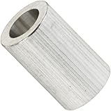 Round Spacer, Aluminum, Plain Finish, #10 Screw Size, 5/16" OD, 0.192" ID, 1/2" Length (Pack of 10)