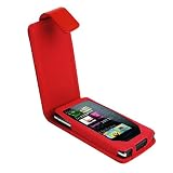 GTMax Permium Durable Leather Flip Carrying Case - Red for Microsoft Zune HD 32GB 16GB
