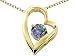 1.30 cts 14k Gold Heart Shaped Genuine Round Mystic Topaz Pendant - 14kt White or Yellow Gold