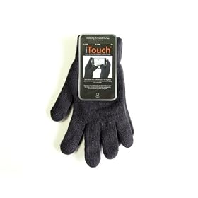 iTouch Touchscreen Glove for Men - no embroidery All Black - Size Large