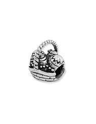 Easter Basket Charm in Silver For 3mm Charm Bracelets