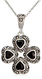 Sterling Silver Marcasite Cross Pendant, 18