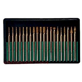Buy 20 TOUGH Titanium Coated Diamond Burs 1 8 Shank Jeweler Burrs Tool for Dremel by SEINC now!
