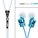 Zipbuds By DGA : Tangle-Resistant Earbuds (Blue with White)