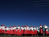 Lesotho Singers Wait to Perform During Ceremonies Held to Commemorate International Aids Day Associated Press Collection Photographic Poster Print, 24x18