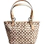 AUTHENTIC COACH LEAH OP ART COATED CANVAS TOP HANDLE XSMALL POUCH TOTE 42419