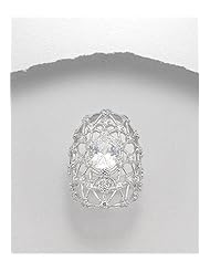 CZ Ring In 92.5 Sterling Silver