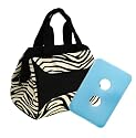 Fit & Fresh Downtown Insulated Designer Lunch Bag, Zebra, 9x6x8 Inches