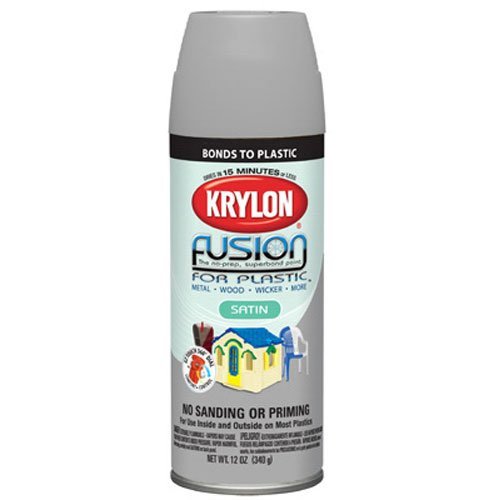 Krylon 2439  Fusion for Plastic  Satin Pewter Gray Plastic Paint - 12 oz. Aerosol