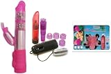 Tantrica Pink Jelly Crystals Deluxe Jackie Rabbit Vibrator and Venus Vibrator Sex Toy Kit