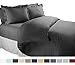 Duvet Cover for a Duvet Insert Comforter, Queen Size, Gray Charcoal Solid Color, 100% Double Brushed Microfiber Fabric 1800 Series Luxury Bedding Collection, Hypoallergenic, Most Cozy Comfortable Bedroom Set on Amazon, Basic 3-Piece Set Includes Silky Soft Duvet Cover with Pillow Shams, Supreme Quality Bed Linen Sale by Nestl Bedding