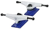 Silver S Class Brandon Biebel Pro (Set of 2) Skateboard Trucks - 7.5 Inch - White Hanger / Blue Base