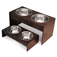 PetFusion Elevated Pet Bowl Holder in Natural Pine