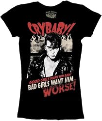 Cry-Baby Jonny Depp Girls Want Him Black Juniors T-shirt Tee