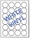 480 Label Outfitters® White Vinyl, Weather Proof and Water Proof, Laser Round Labels, 1-2/3 or 1-5/8 Diameter
