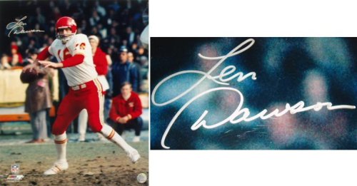 Len Dawson Signed Kansas City Chiefs Action 16x20 Photo