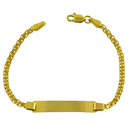 14kt Yellow Gold Bismark Baby Id Bracelet
