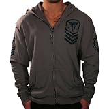 THROWDOWN Sabre Mens MMA Fighting Zip Up Hoodie Shirt Top