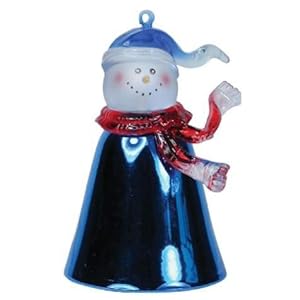 #!Cheap 3 inch Blue Bell Snowman Winter Figurines Handcrafted Statues