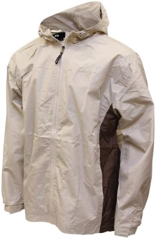 Men's i5 lightweight Hooded Windbreaker Jacket,Medium,Sand / Chocolate