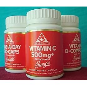 Vitamin C 500mg with bioflavonoids x 60 capsules - Bio Health - from Spiritual Gifts. Usually dispatched within 2 working days.