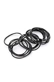 Shiny Black Rubber Bracelet 20 Pack