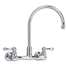 American Standard 7293.152.002 Heritage Wall-Mount 12-Inch Swivel Spout Kitchen Faucet with Metal Lever Handles, Chrome