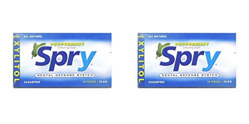 Xlear Spry Gum Blister Tray, Peppermint, 10 pc. packs, (20 per box)(2 Boxes, 40 total packs)