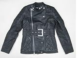 Women's Tumble Washed 100 % Lamb Leather Quilted Biker Jacket ! (S)