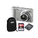 Panasonic Lumix DMC-TZ7 (KEIN GRAUIMPORT) Silber inkl. zwei Akkus|4GB SDHC von Maxflash|Tasche Photoprimus|*Deutsch*