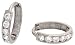 10k White Gold Hoop Earrings w/ CZ Stones, 7/16 (11mm) diameter