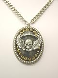 Winged Skull Rocker Pendant Unisex Rocker Jewelry Rocker Jewelry Biker Necklace