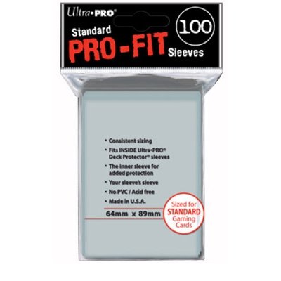Ultra-Pro Standard Pro-Fit Transparent Clear Sleeves (100/Pack) 89mm x 64mm On Sale